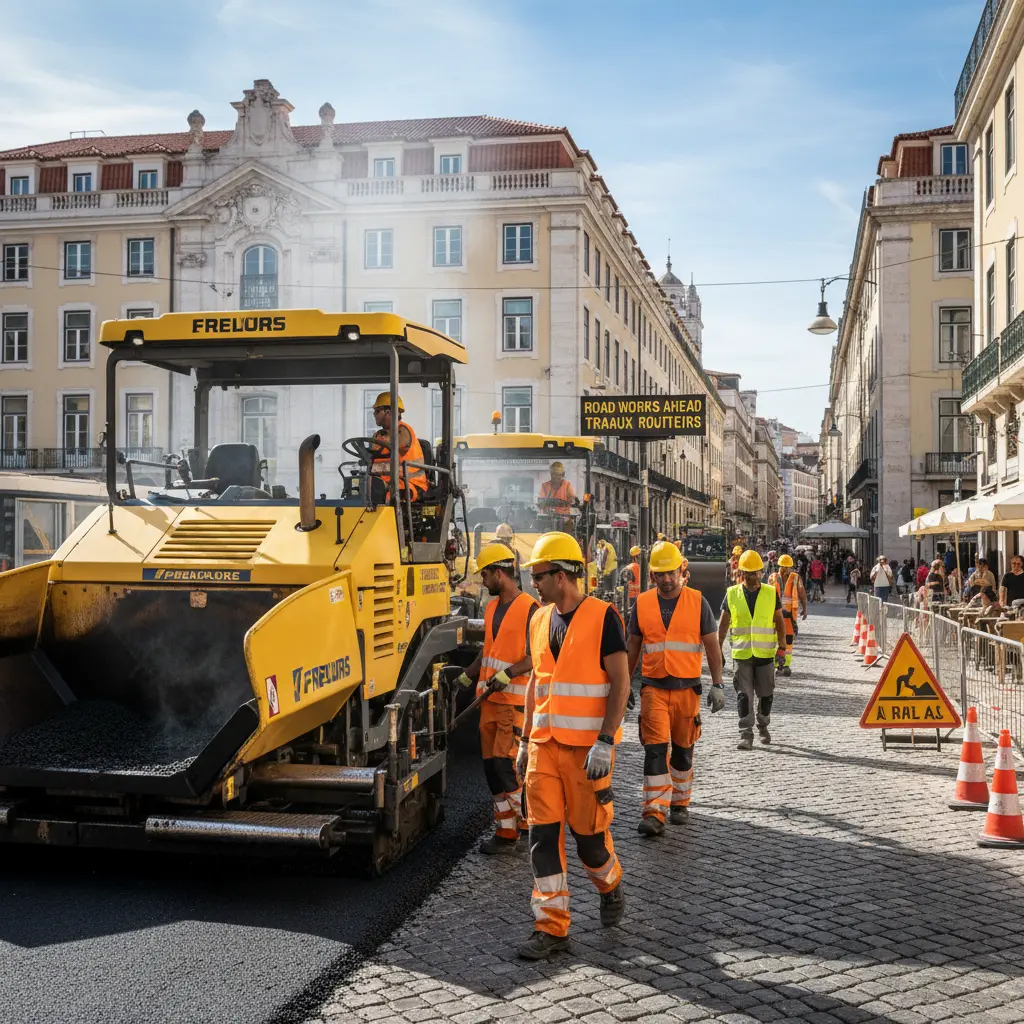 Straßenbauarbeiten in Graz